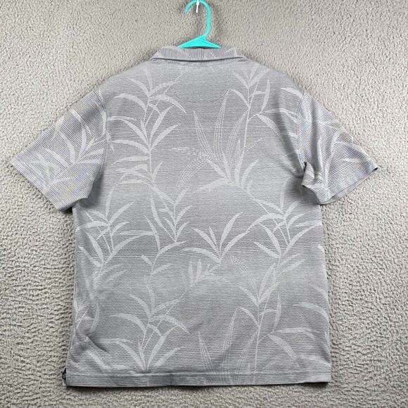 Nat Nast Polo Golf Causal Shirt Mens Large Gray Floral Print Classic Performance - Picture 10 of 11